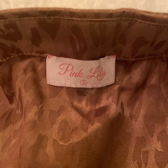 Satin Leopard Camel Dress - Picture 4 of 5